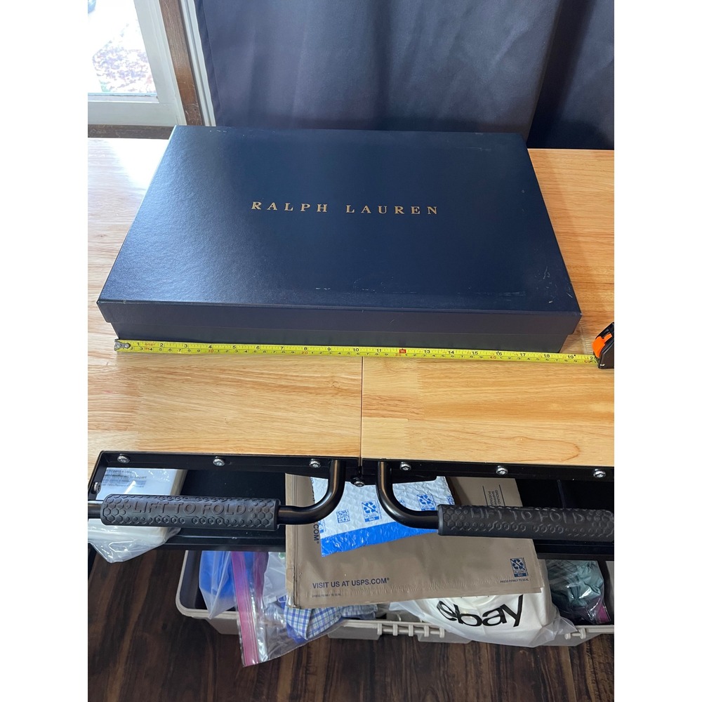 Ralph Lauren Navy‎ Blue Gold Logo Large Gift Box 19x12.5x3 Storage Packaging